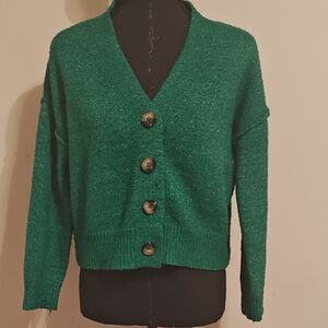 Fashion Nova Emerald Button-Up Cardigan